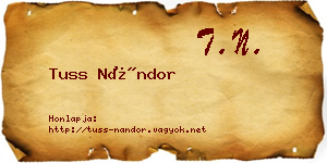 Tuss Nándor névjegykártya